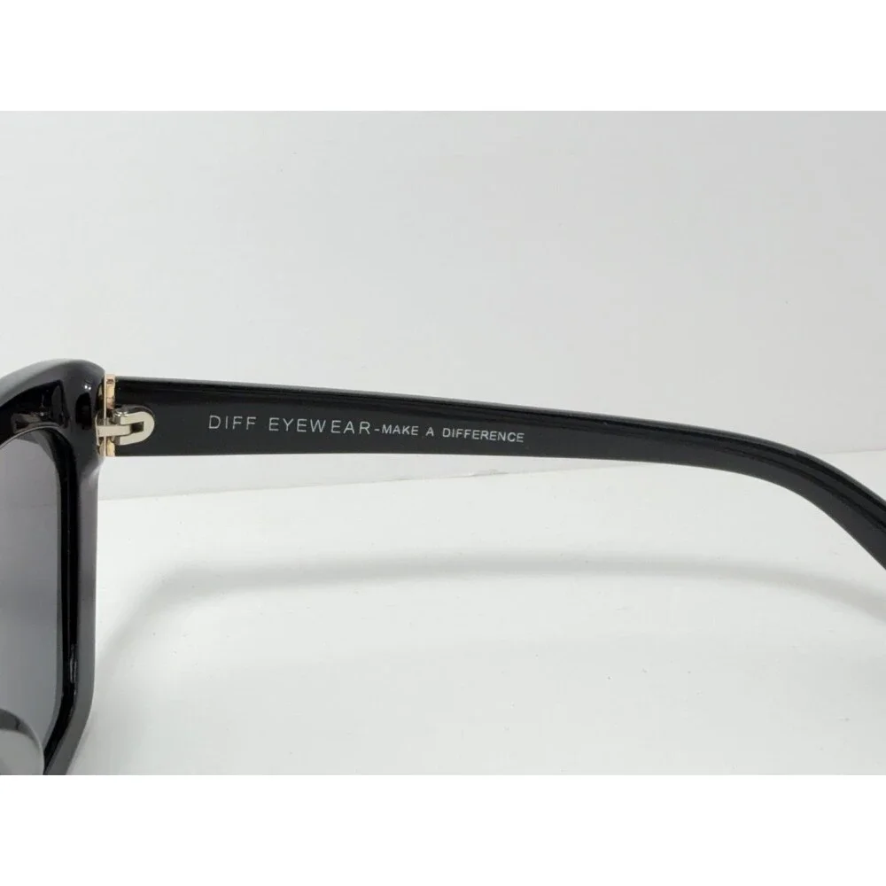 DIFF Eyewear Camila BK GR246 Women's Black Cat Eye Sunglasses 58mm UV Protection